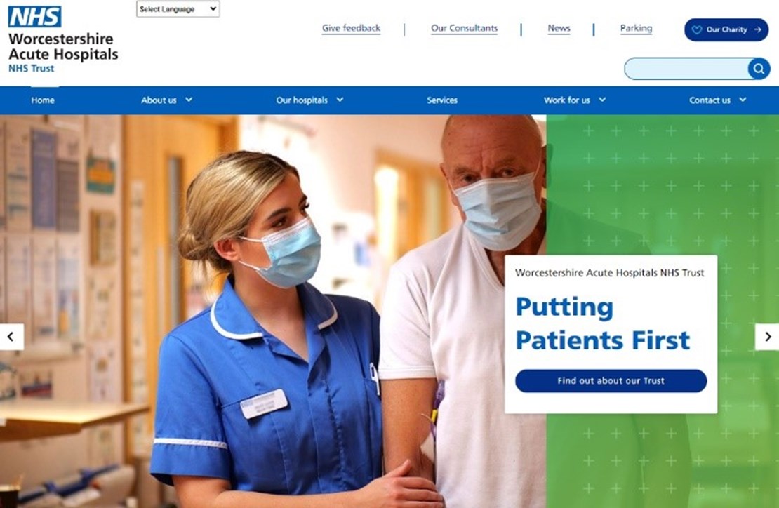Header image for the current page Reimagining and rebuilding a new website for Worcestershire Acute Hospitals NHS Trust