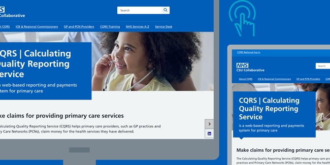 A selected image which represents the Building a new website for primary care reporting item